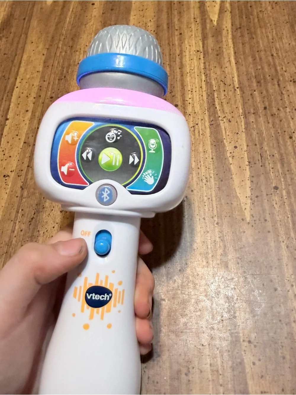 VTech Light-Up Kids Microphone Toy - White and Blue